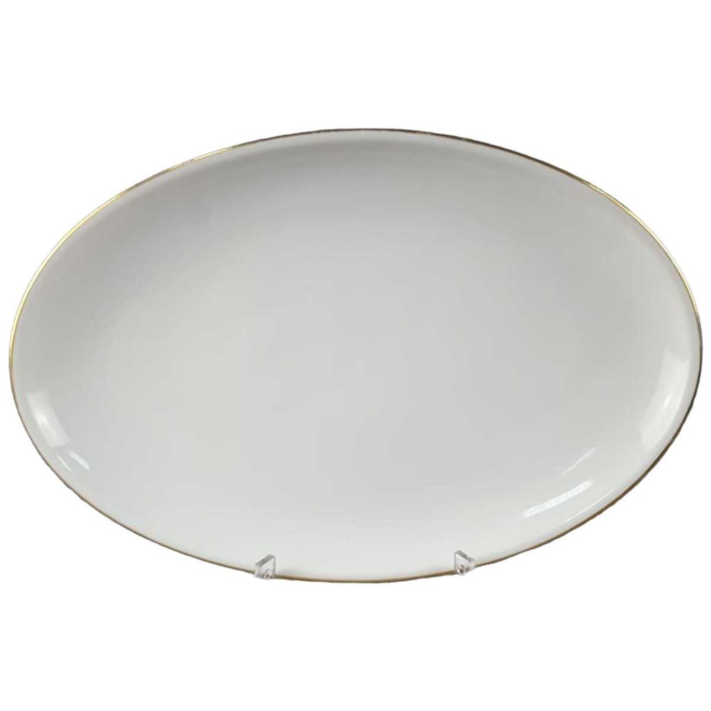 Servierplatte Fleischplatte Goldrand 27,5x18,5 cm Fürstenberg Schloß 644 0801 gebraucht - gut