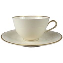 Kaffeetasse mit Untertasse Tasse Goldrand Edelstein Bavaria 15808 Elfenbein Beige gebraucht - gut