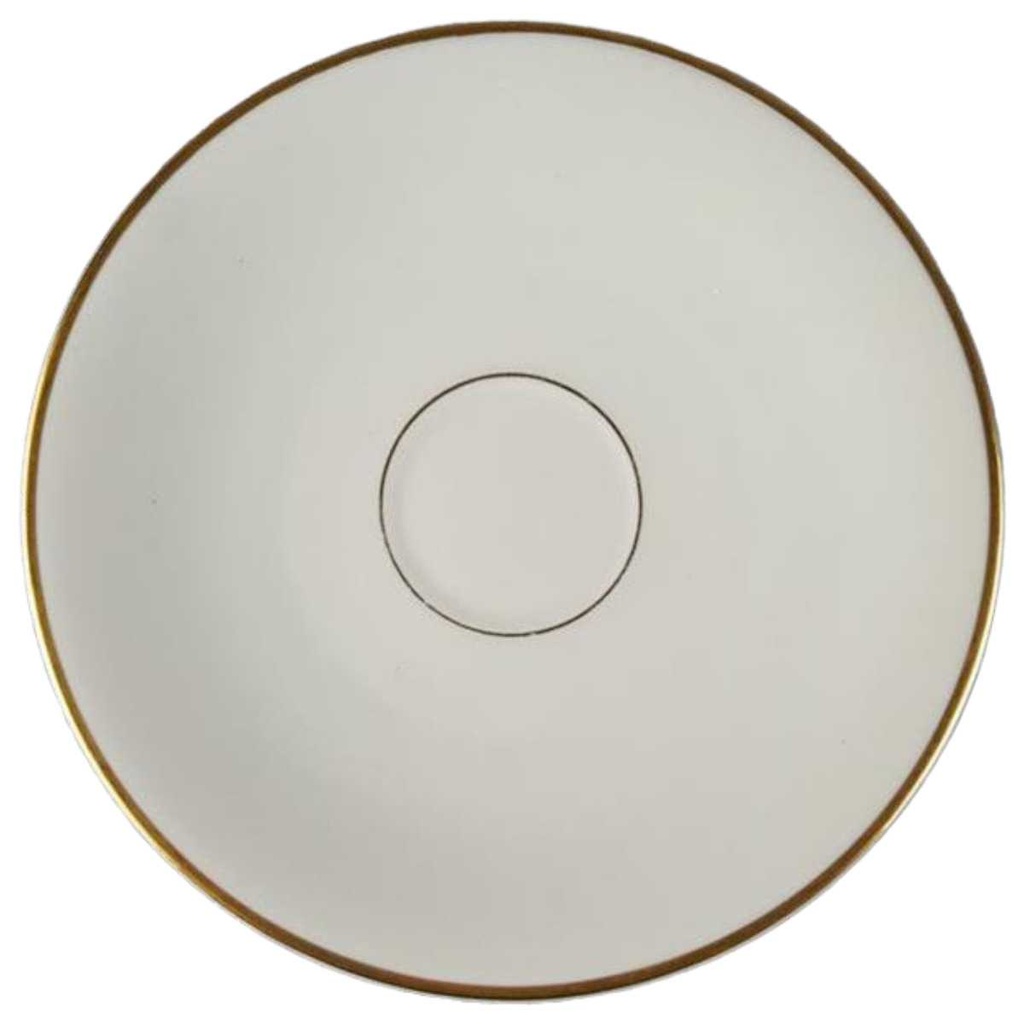 [458114420] Untertasse für Kaffee Goldrand 15,6 cm Edelstein Bavaria 15808 Elfenbein Beige gebraucht - gut