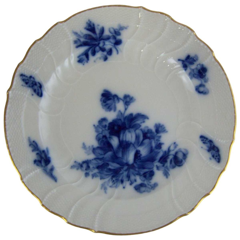 [4581145] Suppenteller Goldrand 24,3 cm KPM Berlin Neuosier Blaue Blumen gebraucht - gut