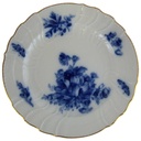 Suppenteller Goldrand 24,3 cm KPM Berlin Neuosier Blaue Blumen gebraucht - gut