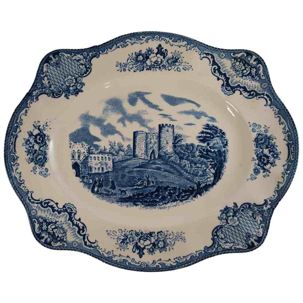 [45811490] Fleischplatte 28,2x23,5 cm Johnson Bros Old Britain Castles Blau gebraucht - gut