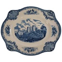 Fleischplatte 28,2x23,5 cm Johnson Bros Old Britain Castles Blau gebraucht - gut