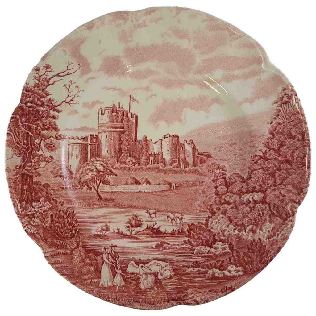 Speiseteller Essteller 25,3 cm Johnson Bros Castle Story Rot gebraucht - sehr gut