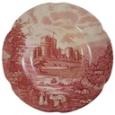 Suppenteller 22,2 cm Johnson Bros Castle Story Rot gebraucht - sehr gut