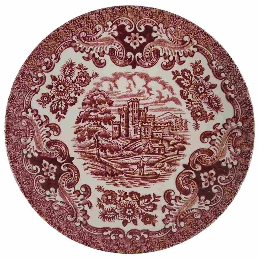 [45811515] Untertasse für Kaffee 15 cm Hostess Tableware British Anchor Olde Country Castles Rot