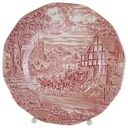Kuchenteller Dessertteller Frühstücksteller 20 cm Enoch Wedgwood Dickens Coaching Days Rot gebraucht - sehr gut