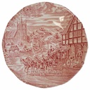 Untertasse für Kaffee 14,5 cm Enoch Wedgwood Dickens Coaching Days Rot gebraucht - gut