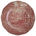Kuchenteller 20 cm Enoch Wedgwood Dickens Coaching Days Rot gebraucht - gut