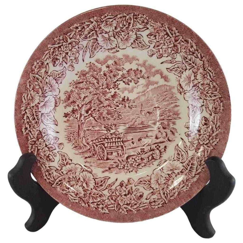 [45811560] Untertasse für Kaffee 14,6 cm English Ironstone Tableware (EIT) EIT England Baumstäme auf Wagen Rot gebraucht - gut