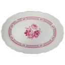 Servierplatte Speiseplatte Fleischplatte Steakplatte 32,8x22,5 cm Schirnding Bavaria Rosendekor Rosa gebraucht - sehr gut