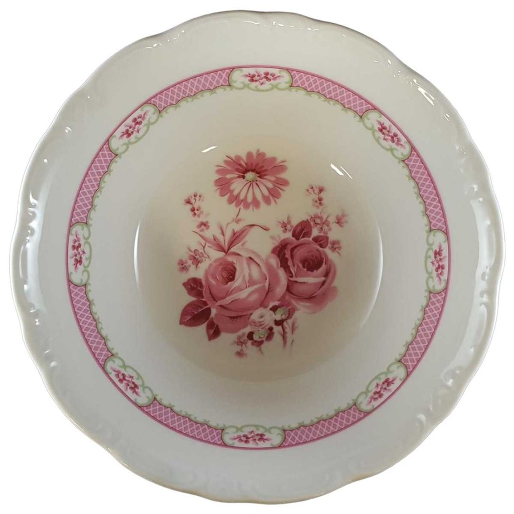 [45811646] Schüssel Servierschüssel 24,5 cm Schirnding Bavaria Rosendekor Rosa gebraucht - sehr gut