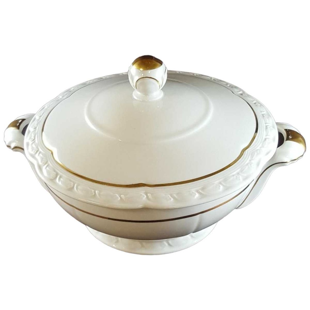[45811664] Ragoutterrine Servierschüssel Goldrand Edelstein Bavaria Frauenlob 15430 gebraucht - gut