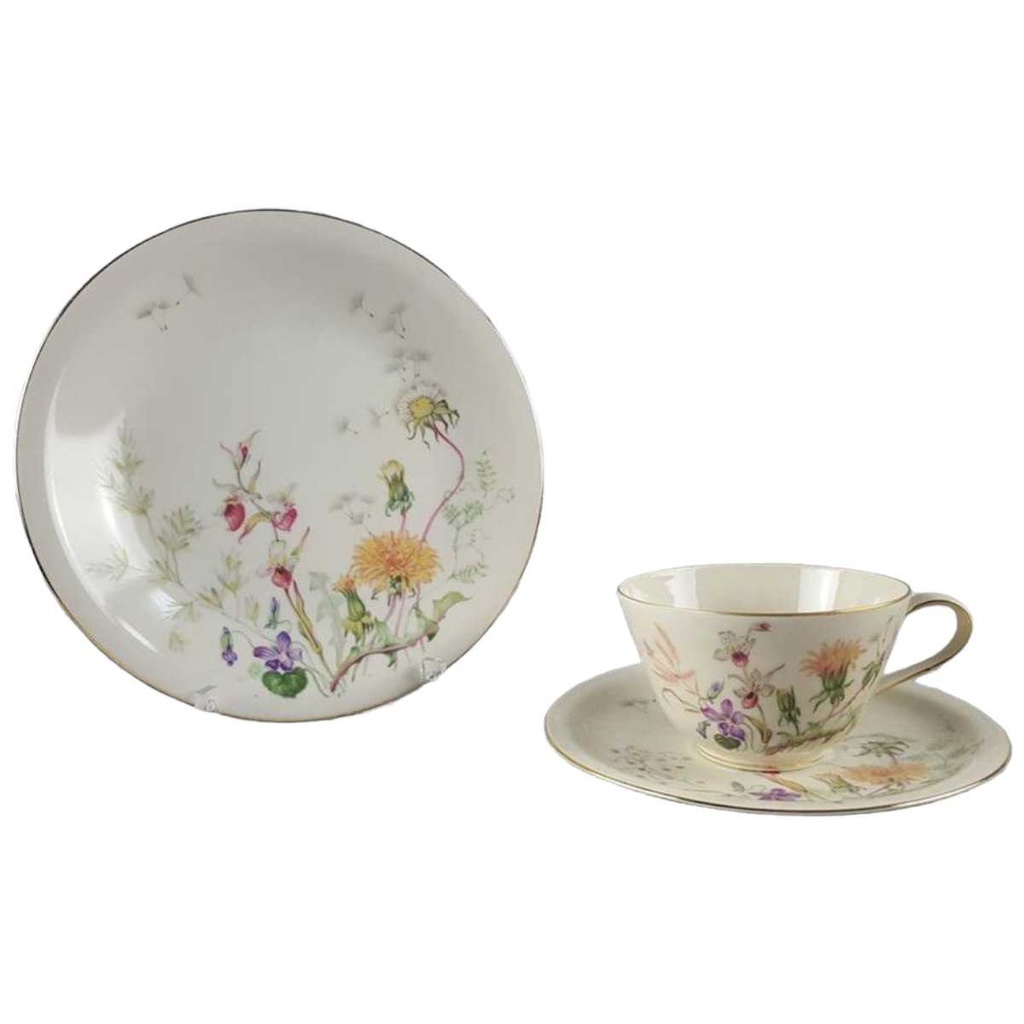 [458117592] Kaffeegedeck Goldrand 3tlg Jaeger & Co PMR Elfenbein Beige Bavaria gebraucht - akzeptabel