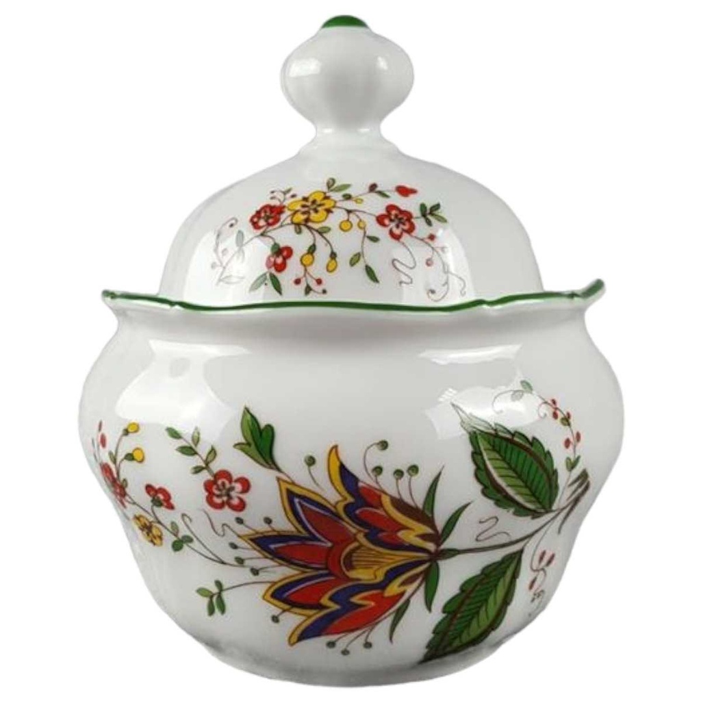 [458117613] Zuckerdose Seltmann Weiden Barock bunte Blumen gebraucht - sehr gut