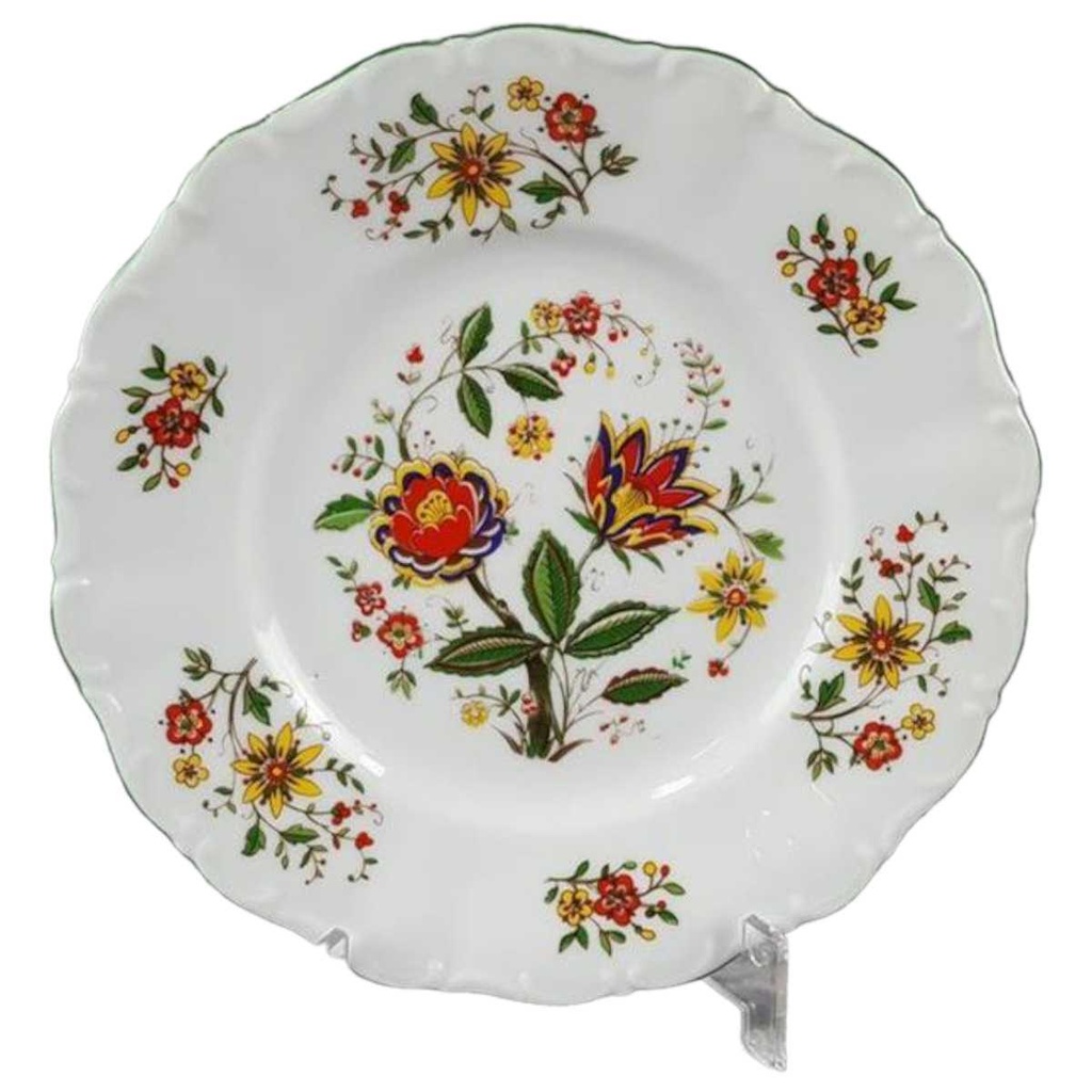 [458117614] Kuchenteller Dessertteller 19,2 cm Seltmann Weiden Barock bunte Blumen gebraucht - gut