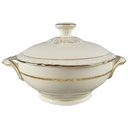 Ragoutterrine Goldrand 1,5 L Winterling elfenbein Blumenrelief mit Beige gebraucht - gut