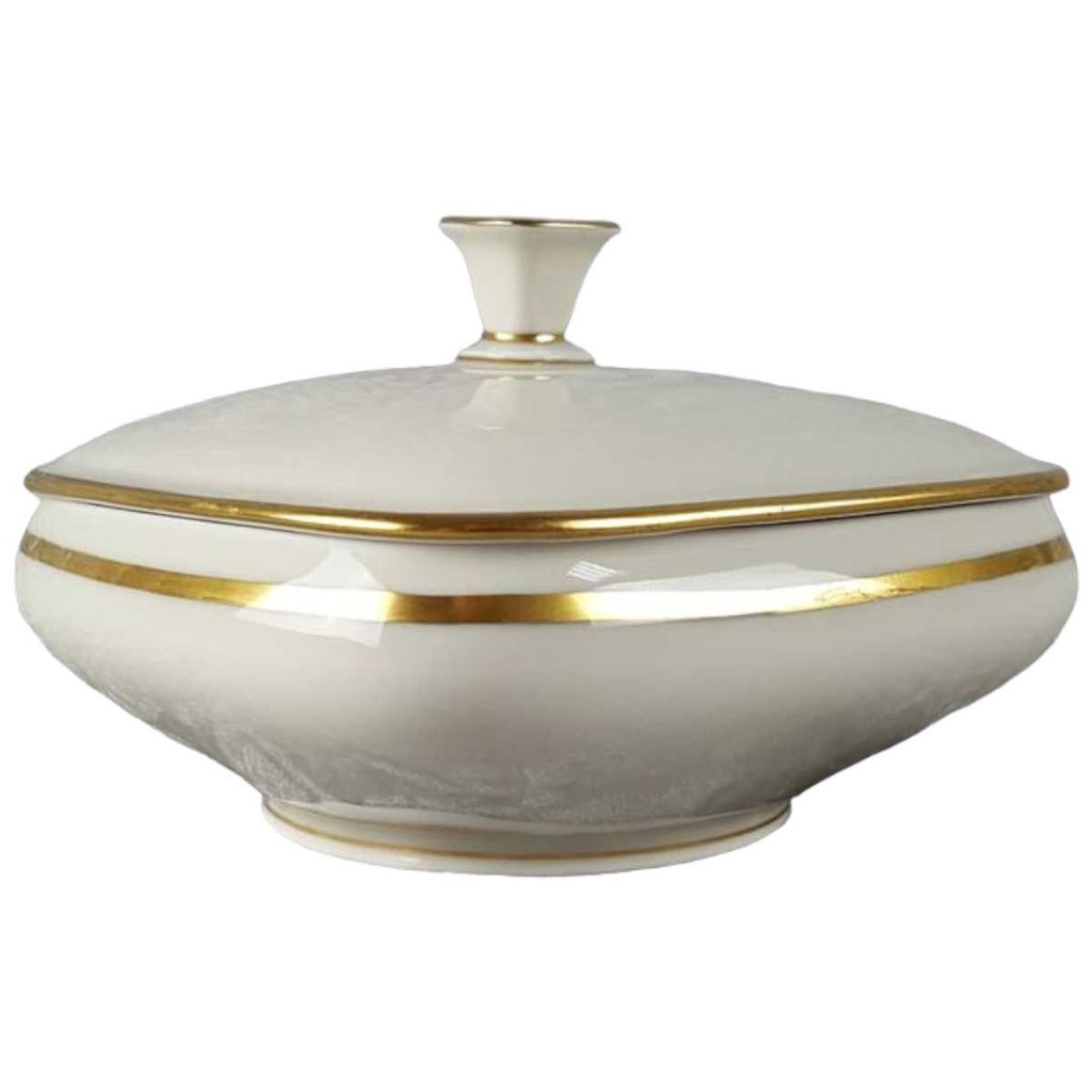 Deckeldose Goldrand Schaller Elfenbein Beige gebraucht - gut