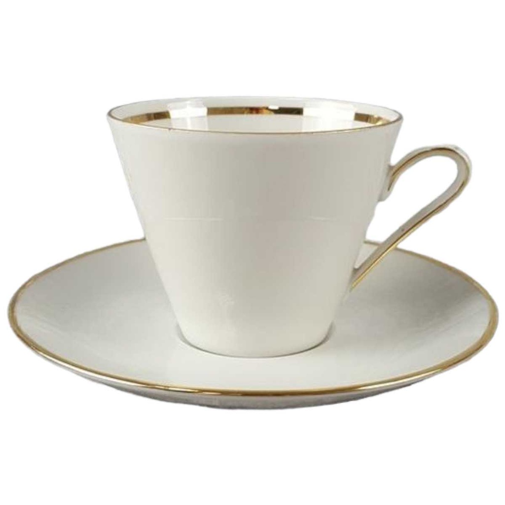 Kaffeetasse mit Untertasse Tasse Goldrand Winterling Kirchenlamitz Elfenbein gebraucht - sehr gut