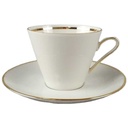 Kaffeetasse mit Untertasse Tasse Goldrand Winterling Kirchenlamitz Elfenbein gebraucht - sehr gut