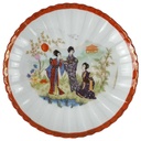 Untertasse für Tee 14,2 cm Unbekannte Hersteller Asiatisches Porzellan Motiv Geishas gebraucht - gut