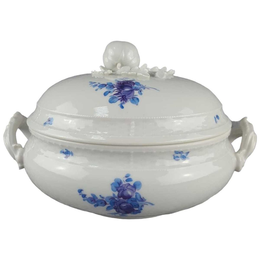 [458118322] Schüssel Ragoutterrine Servierschüssel 1,7 L Nymphenburg Korbrelief Blaue Blume Blau gebraucht - akzeptabel