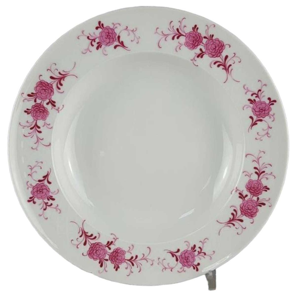 [458118335] Suppenteller 23 cm Seltmann Weiden Annabell rote Blüte 26043 Rosa