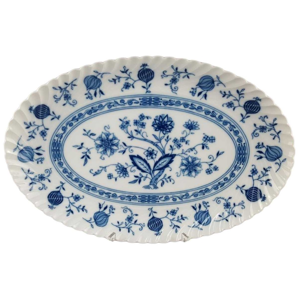 [458118352] Fleischplatte Steakplatte klein 30x19,9 cm Königl. pr. Tettau Drache Modell Exklusiv Echt Kobalt Zwiebelmuster Kobaltblau Blau gebraucht - sehr gut
