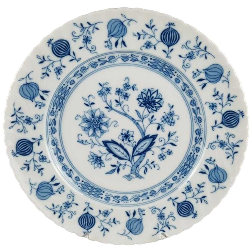 Speiseteller Essteller 25 cm Königl. pr. Tettau Royal Drache Modell Exklusiv Echt Kobalt Zwiebelmuster Kobaltblau Blau gebraucht - gut