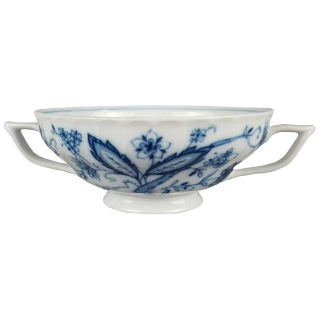 [458118360] Suppentasse Suppenbecher Königl. pr. Tettau Royal Drache Modell Exklusiv Echt Kobalt Zwiebelmuster Kobaltblau Blau gebraucht - sehr gut