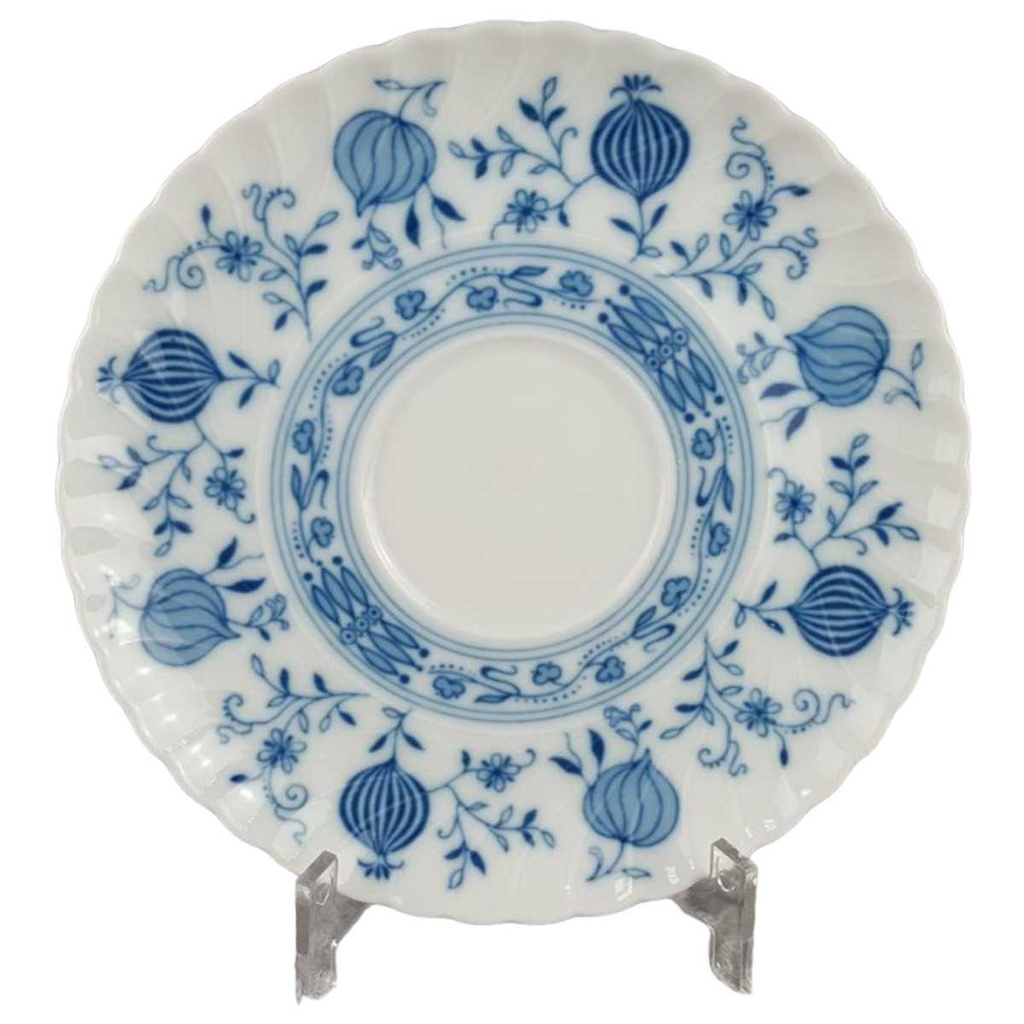 [458118363] Untertasse für Suppe 17,2 cm Königl. pr. Tettau Royal Drache Modell Exklusiv Echt Kobalt Zwiebelmuster Kobaltblau Blau gebraucht - sehr gut