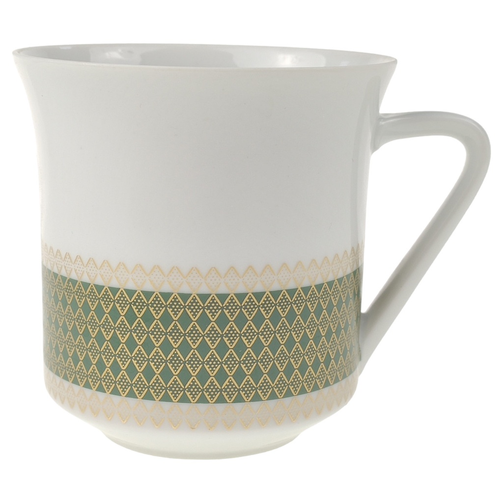 [458118396T] Kaffeetasse Tasse Thomas Porzellan Rheinland grün gold Rautendekor gebraucht - sehr gut