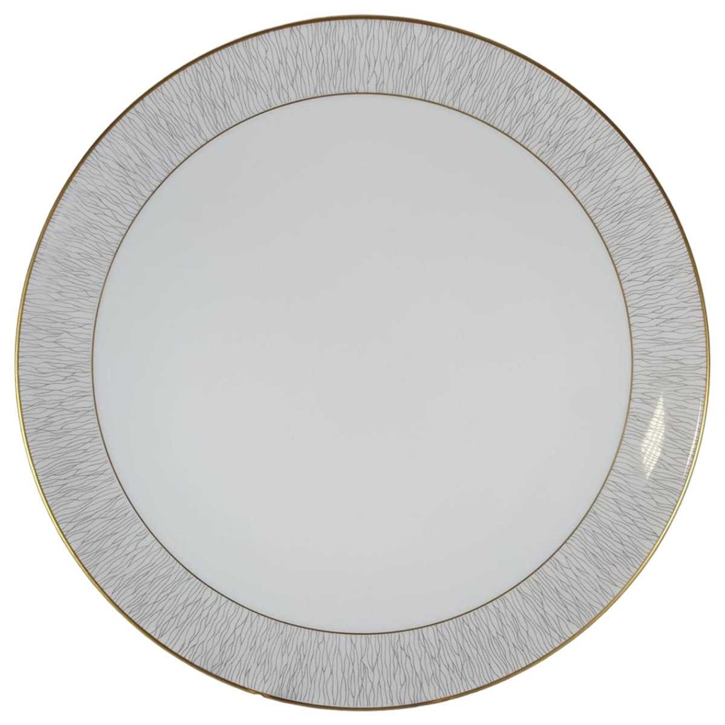 Speiseteller Essteller 25 cm Königl. pr. Tettau Ria 1347 grauer Rand gebraucht - neuwertig