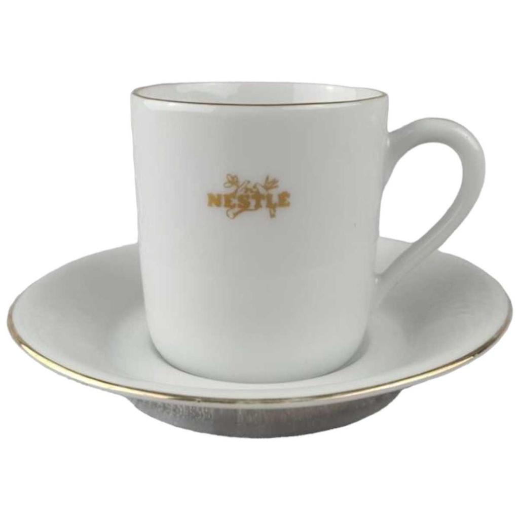 Mokkatasse mit Untertasse Tasse Espressotasse Schwarzenhammer Weiß Bavaria gebraucht - sehr gut