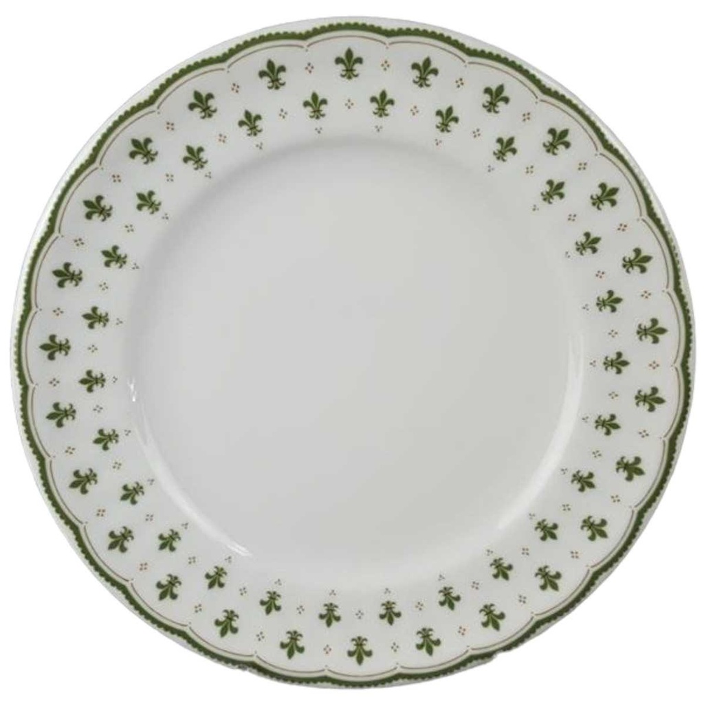 Kuchenteller Dessertteller 19,5 cm Winterling Röslau grüne stilisierte Lilie gebraucht - gut