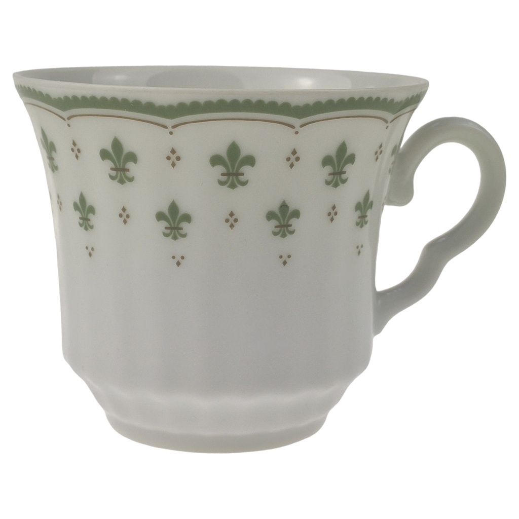[458118459T] Kaffeetasse mit Untertasse Tasse Winterling Röslau grüne stilisierte Lilie gebraucht - gut