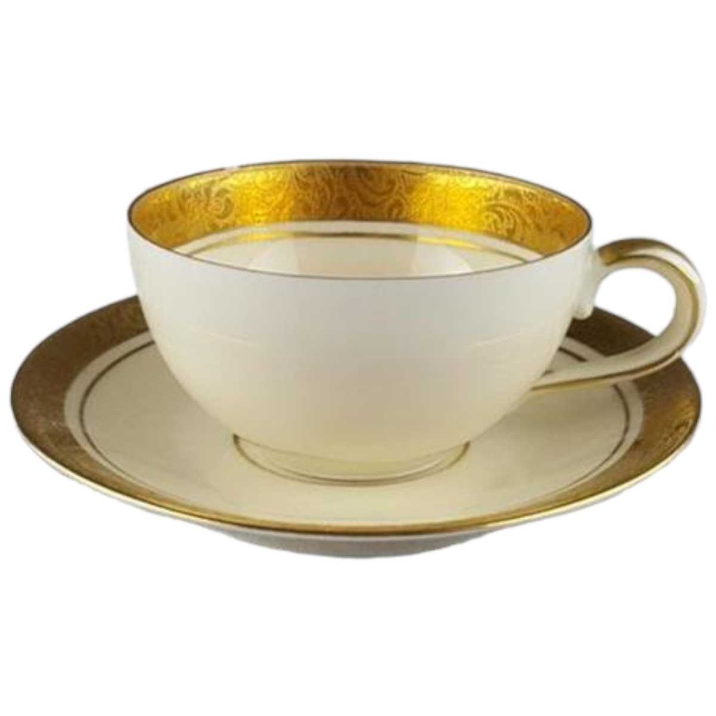 Mokkatasse mit Untertasse Tasse Espressotasse Golddekor Kaiser Porzellan Alka Kunst Bavaria gebraucht - akzeptabel