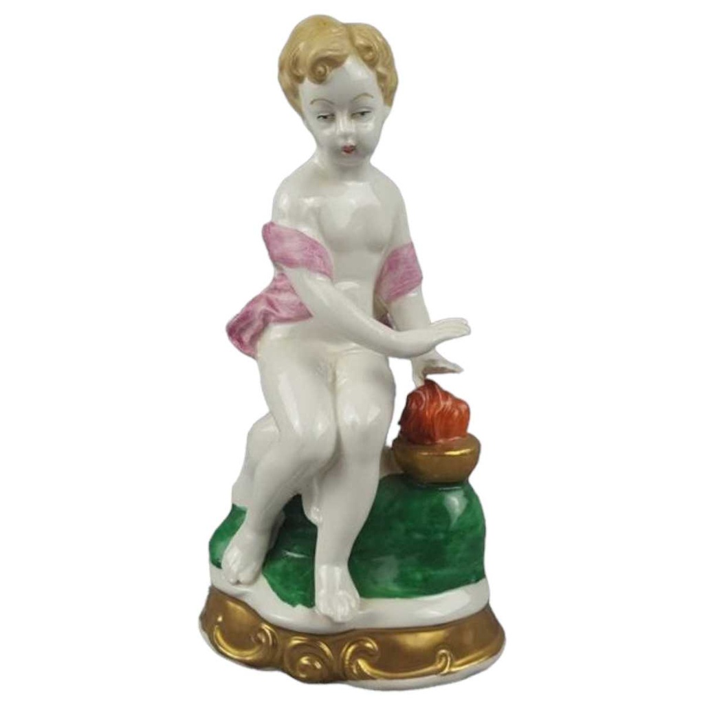 [458118542] Figur Wagner & Apel Einzelteile 1843 Jahreszeiten Frau Dame am Feuer gebraucht - gut