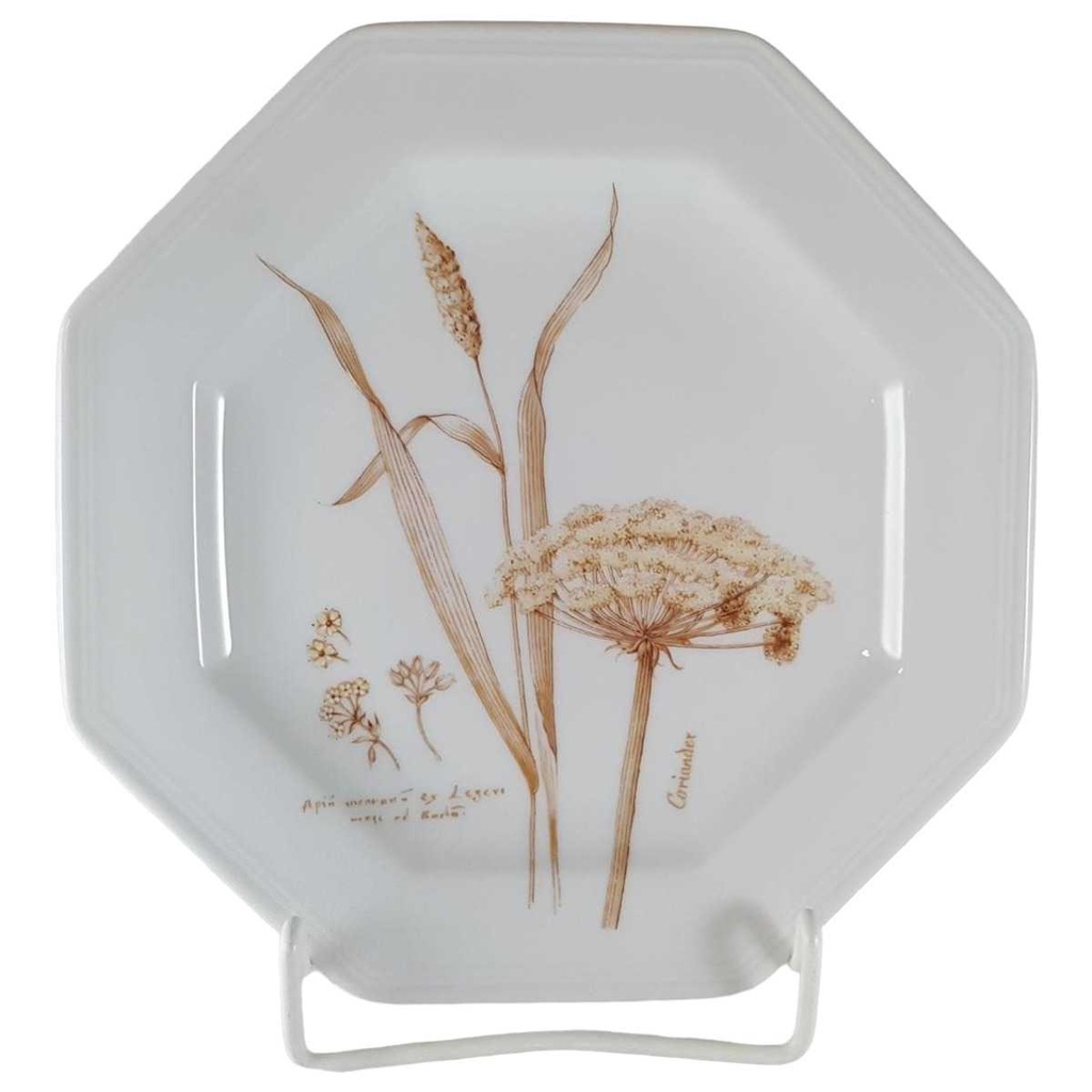 [45811861] Kuchenteller Dessertteller Frühstücksteller 20,5 cm Villeroy & Boch Gallo Leonardo Coriander Feldblüten Braun gebraucht - neuwertig