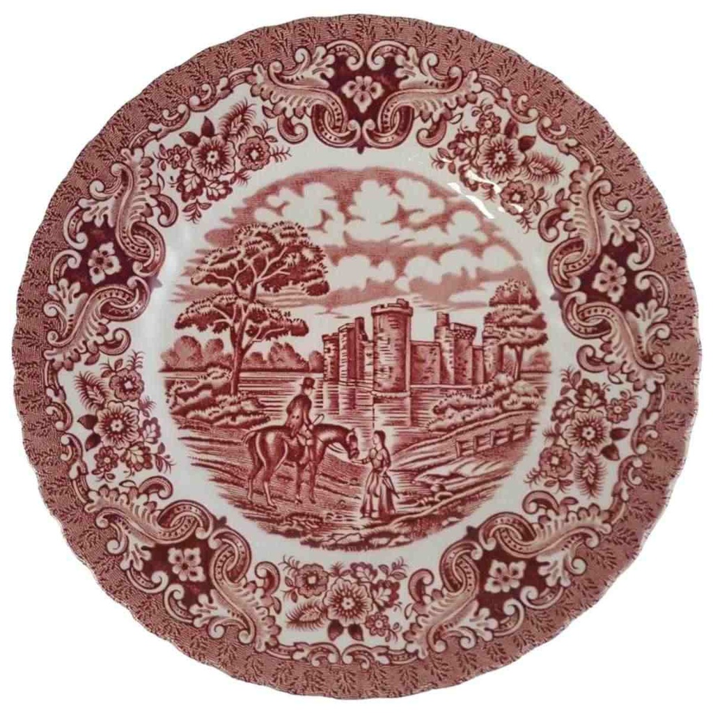 [45811888] Kuchenteller Dessertteller Frühstücksteller 18 cm Hostess Tableware British Anchor Olde Country Castles Rot
