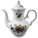 Kaffeekanne 1,4 L Winterling Marktleuthen lila Blume Veilchen Silberrand gebraucht - sehr gut