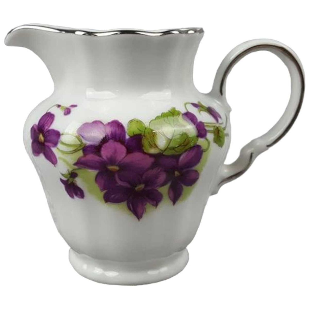 [458119004] Milchkännchen Winterling Marktleuthen lila Blume Veilchen Silberrand gebraucht - sehr gut