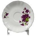 Untertasse für Kaffee 13,9 cm Winterling Marktleuthen lila Blume Veilchen Silberrand gebraucht - gut