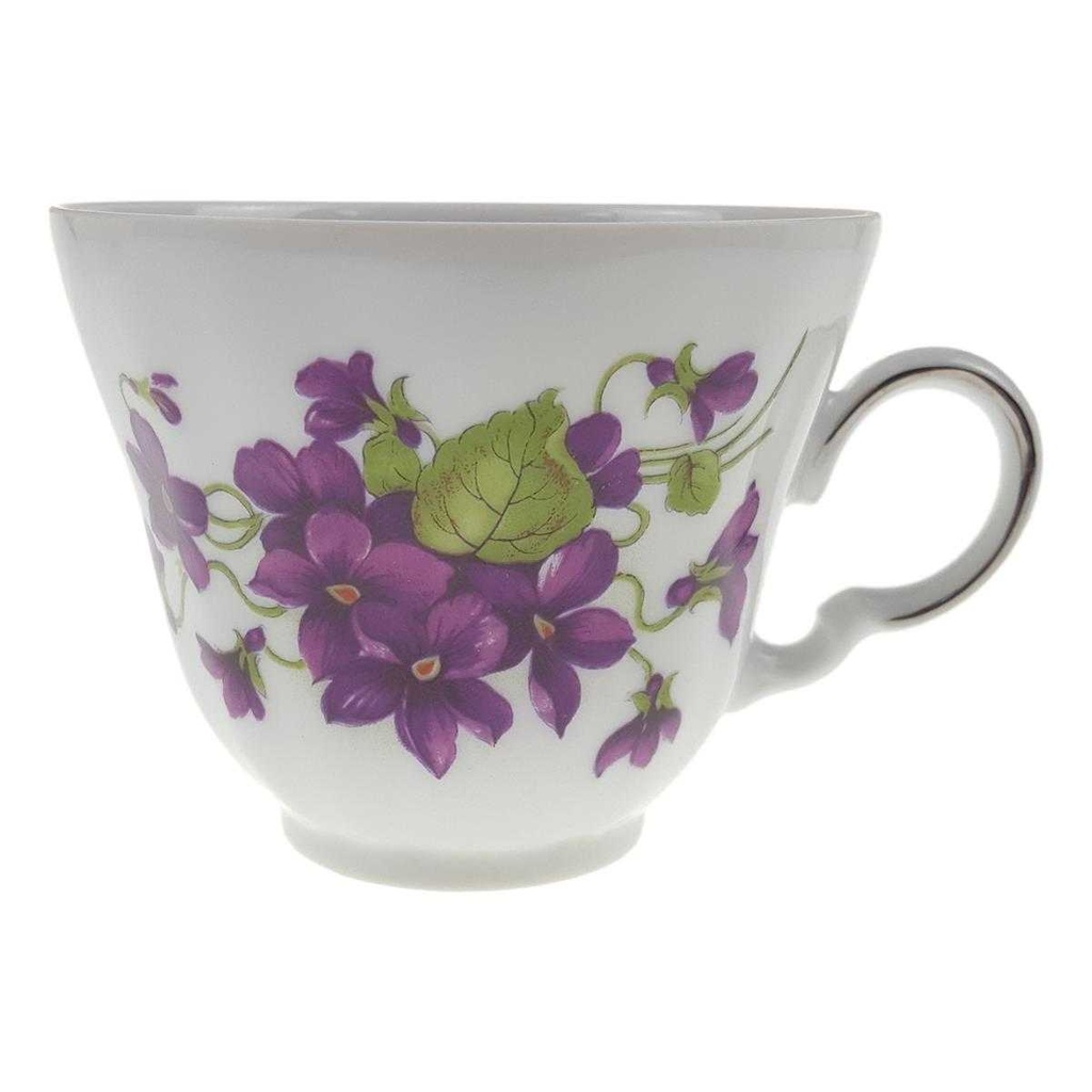 [458119007] Kaffeetasse Tasse Winterling Marktleuthen lila Blume Veilchen Silberrand gebraucht - sehr gut