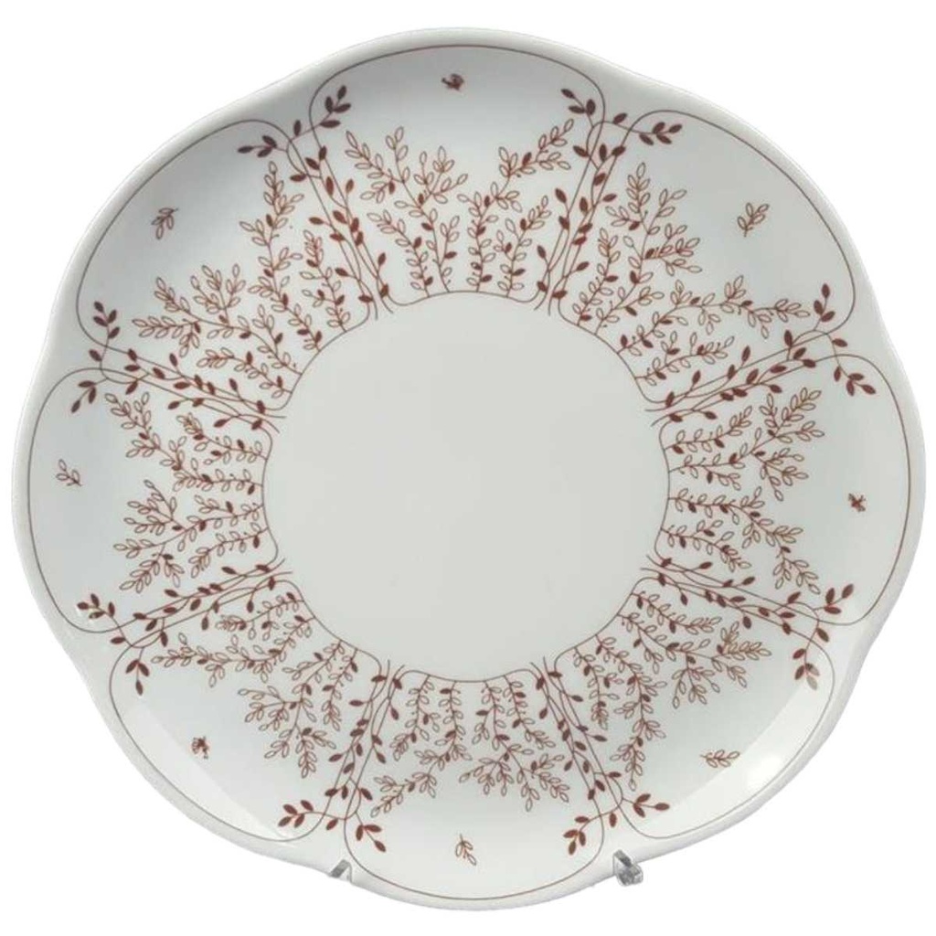 Speiseteller Essteller 24,4 cm Tirschenreuth Fleur Blätterzauber Braun gebraucht - gut