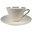 Kaffeetasse mit Untertasse Tasse Goldrand Winterling Marktleuthen Elfenbein gebraucht - akzeptabel