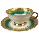 Tasse Espressotasse mit Untertasse Schaller Blumen Elfenbein Beige gebraucht - gut