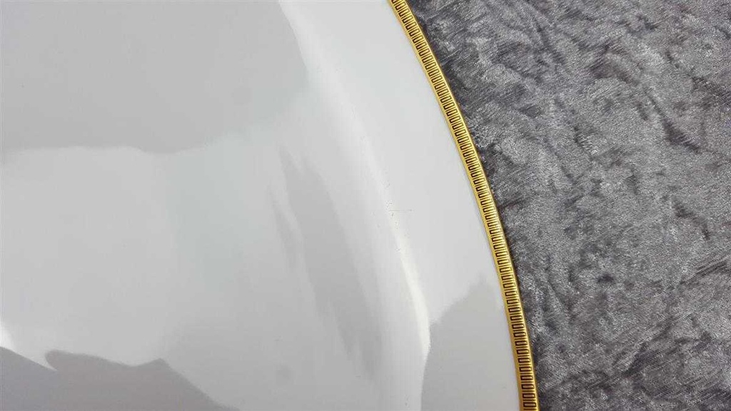 [458119028] Fleischplatte Steakplatte Goldrand 31,8x23 cm Eschenbach Alte Formen W5697 gebraucht - gut