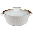 Schüssel Ragoutterrine Servierschüssel Goldrand 1,5 L 21 cm Thomas Porzellan Form 3001 Scharrer Entwurf gebraucht - gut