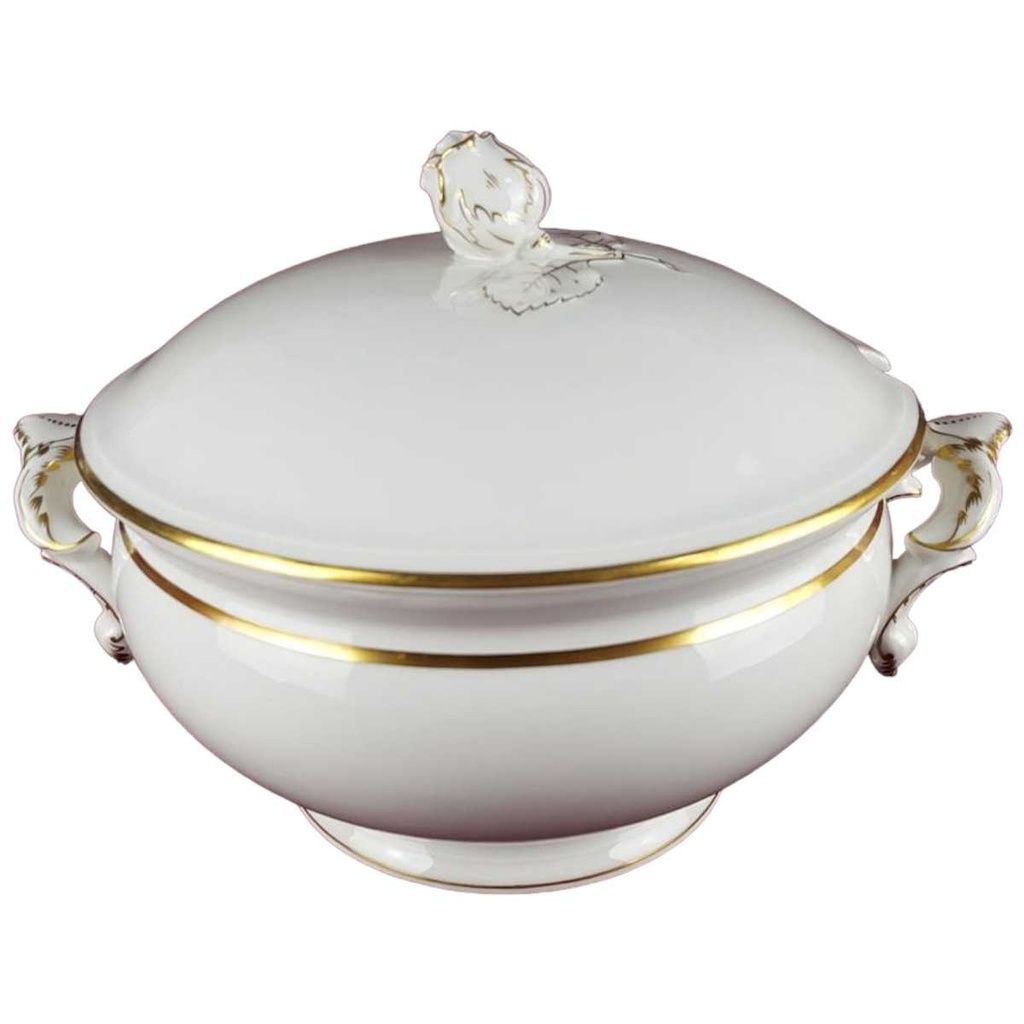 [458119082] Suppenterrine Suppenschüssel Goldrand mit Deckel 3,5 L 26 cm Fürstenberg Form 641 061 gebraucht - sehr gut